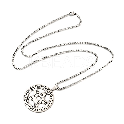Non-Tarnish 201 Stainless Steel Pendant Necklaces NJEW-H030-02P-1