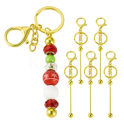 5Pcs Alloy and Brass Bar Beadable Keychain for Jewelry Making DIY Crafts DIY-SW0001-16B-1