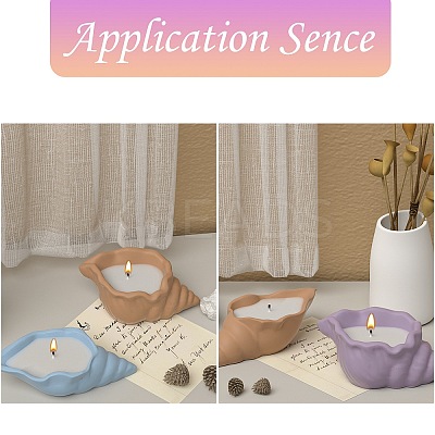 DIY Drip Glue Gypsum Conch Storage Box Decoration Mold Aromatherapy Candle Cup Conch Candle Cup Silicone Mold ST-CJ0021-03-1