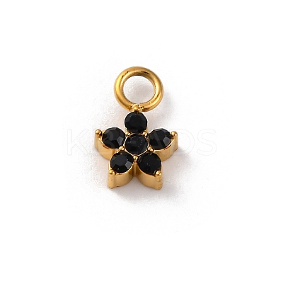 304 Stainless Steel Rhinestone Pendants STAS-M110-26G-1