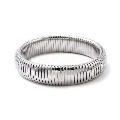 304 Stainless Steel Stretch Bracelets for Women Men BJEW-A031-02A-P-1