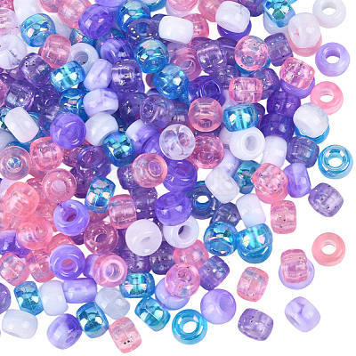 600Pcs 6 Colors Opaque & Tansparent Acrylic European Beads MACR-SC0002-02B-1