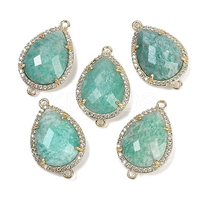 Natural Amazonite Faceted Teardrop Links G-B126-03G-02-1