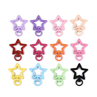 Spray Painted Alloy Swivel Snap Hook Clasps PALLOY-T090-76-1