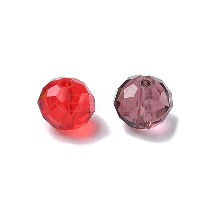Faceted Rondelle Transparent Glass Beads GLAA-R152-10mm-M1-1