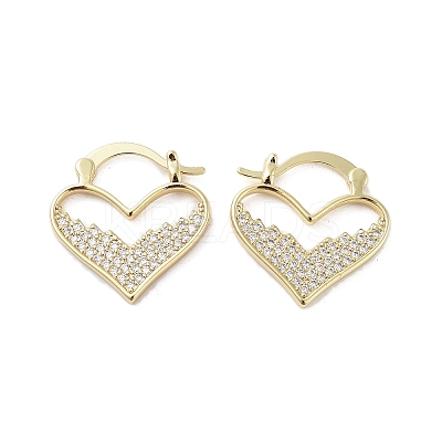 Rack Plating Brass Micro Pave Cubic Zirconia Hoop Earring EJEW-C081-37G-1