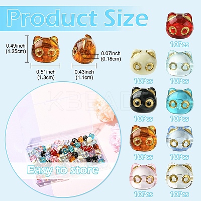 90Pcs 9 Colors Transparent Acrylic Beads MACR-YW0004-24-1