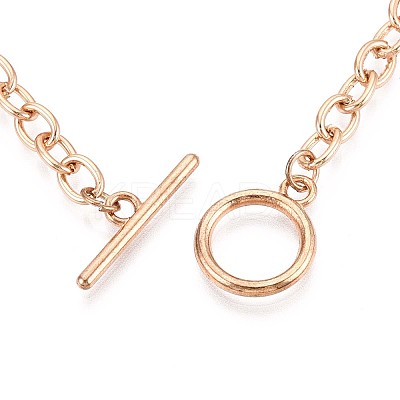 201 Stainless Steel Cable Chain Bracelets for Men Women BJEW-N036-01G-1