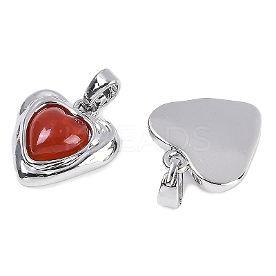 Natural Carnelian(Dyed & Heated) Heart Charms KK-U043-51P-04-1