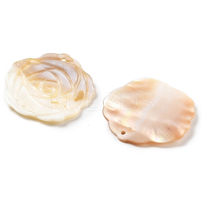 Natural Freshwater Shell Carved Pendants SHEL-Z002-01-1