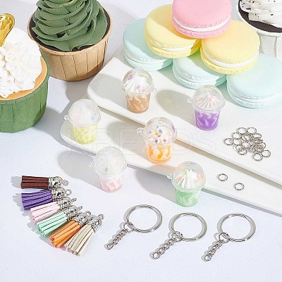 Imitation Milk Tea Keychain Making Kit DIY-SC0020-69-1