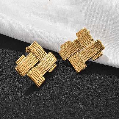304 Stainless Steel Stud Earrings for Women LS-EJEW-K306-26G-1