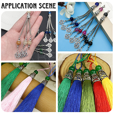 100Pcs 10 Styles Tibetan Styles Alloy Bead Cone & Bead Caps FIND-SP0020-73A-1