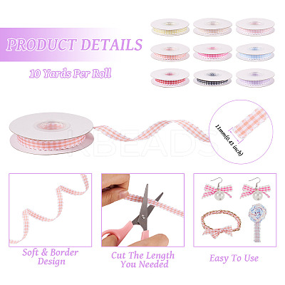10 Yards Flat Polycotton(Polyester Cotton) Ribbon OCOR-TAC0030-01D-1