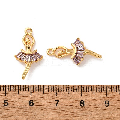 Brass Micro Pave Cubic Zirconia Pendants KK-K382-26G-02-1