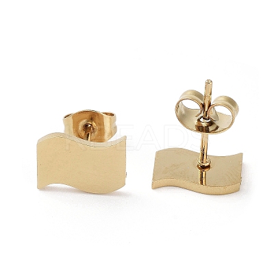 PVD Vacuum Plating 304 Stainless Steel Stud Earrings for Women EJEW-A048-46F-G-1