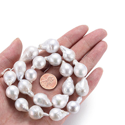 Natural Baroque Pearl Keshi Pearl Beads Strands PEAR-S019-05A-1