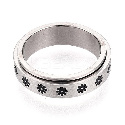 201 Stainless Steel Rotating Fidget Band Ring MATO-PW0001-059C-04-1