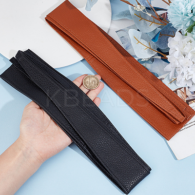 2Pcs 2 Colors Imitation Leather Wrap Around Waist Bands AJEW-CP0008-08B-1