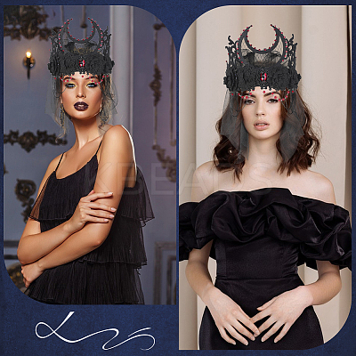 Felt Cloth and Alloy Headwear Crown OHAR-WH20020-01C-1