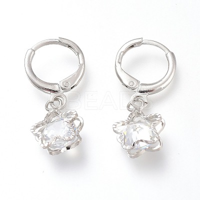 Brass Huggie Hoop Earrings EJEW-Z003-04P-1