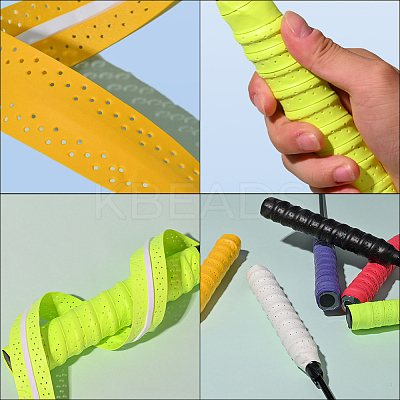 8Pcs 8 Colors PU Leather Anti-slip Badminton Tennis Racket Grip Tape DIY-SP0005-46-1
