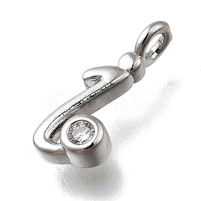 Brass Micro Pave Cubic Zirconia Pendants KK-B132-12P-I-1