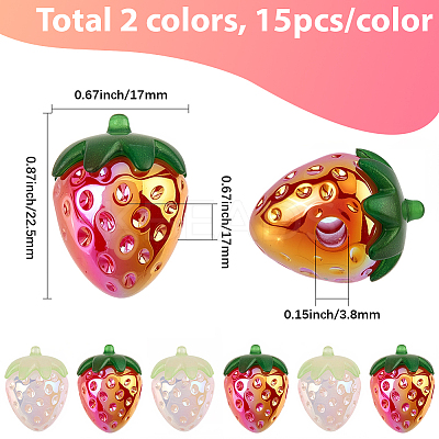 30Pcs 2 Colors Electroplate Opaque Acrylic Pendants PACR-SC0001-09-1