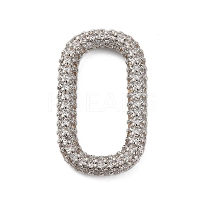 Rack Plating Brass Micro Pave Clear Cubic Zirconia Linking Rings KK-Z070-12P-03-1