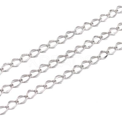 Tarnish Resistant 304 Stainless Steel Curb Chains CHS-L001-56-0.3mm-1