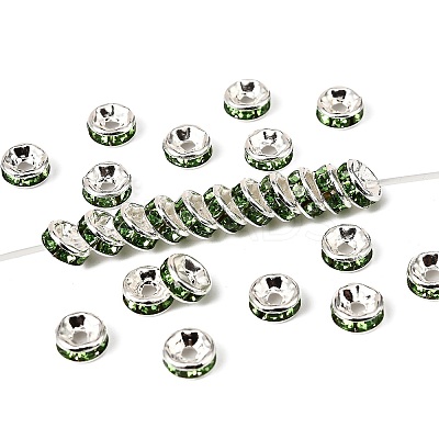 Brass Grade A Rhinestone Spacer Beads RB-A014-Z6mm-07S-1