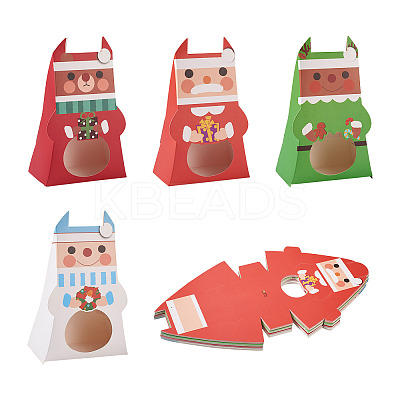 40Pcs 4 Colors Christmas Cardboard Paper Boxes CON-MB0001-03-1