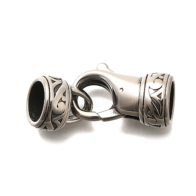 304 Stainless Steel Fold Over Clasps STAS-R140-09AS-1