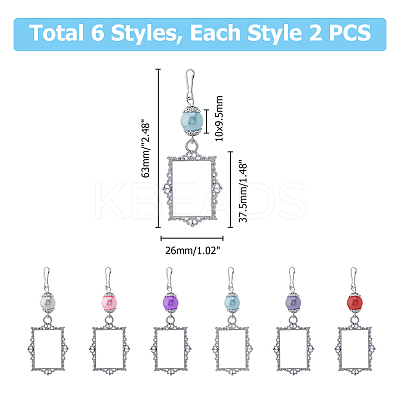 2 Sets Alloy Painting Frame Pendant Decorations FIND-UN0002-04-1
