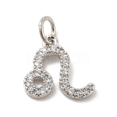 Brass Micro Pave Cubic Zirconia Charms KK-E077-02P-01-1