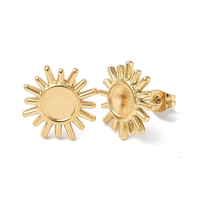 Ion Plating(IP) 304 Stainless Steel Stud Earring Findings STAS-F286-04G-1
