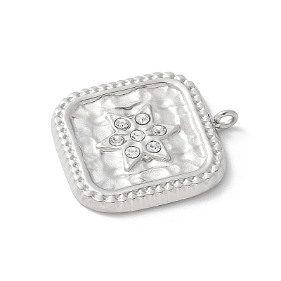 304 Stainless Steel Rhinestone Pendants STAS-Z122-55P-1