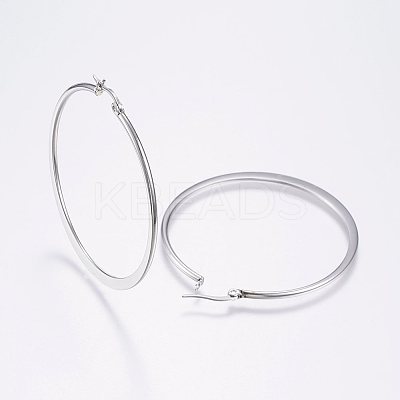 Tarnish Resistant 304 Stainless Steel Big Hoop Earrings LS-EJEW-F105-17P-1