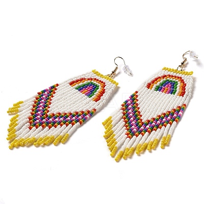 Brass Boho Chandelier Earrings EJEW-D105-01D-1