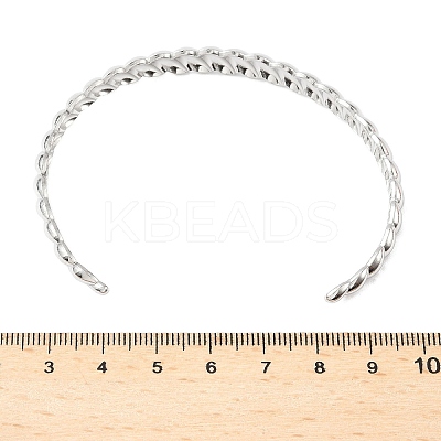 Croissant 304 Stainless Steel Cuff Bangles for Women BJEW-S171-01C-P-1