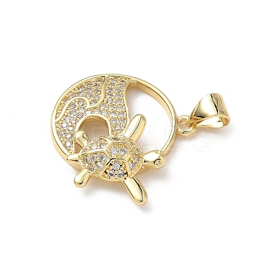 Brass Micro Pave Cubic Zirconia Pendants KK-S337-08G-D-1