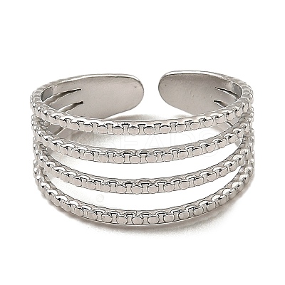 Non-Tarnish 304 Stainless Steel Open Cuff Rings RJEW-Z018-15P-1