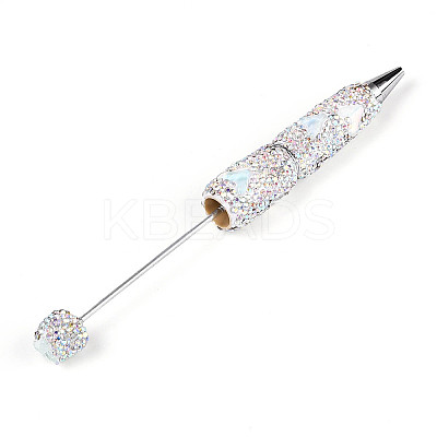 Fishtail Resin & Polymer Clay Pave Rhinestone Ball-Point Pen AJEW-T013-05J-1