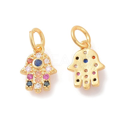Brass Micro Pave Cubic Zirconia Charms ZIRC-F106-05G-1