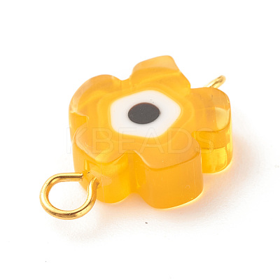 Handmade Millefiori Glass Connector Charms PALLOY-JF01341-1