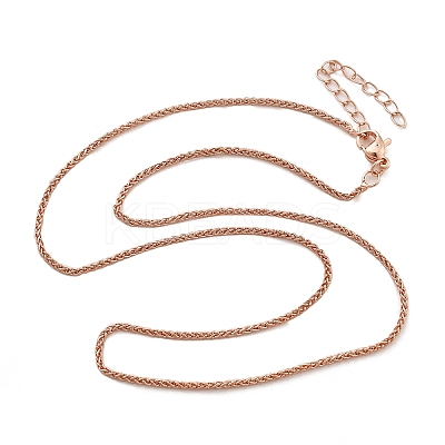 Brass Wheat Chains Necklaces for Women NJEW-D302-24RG-1