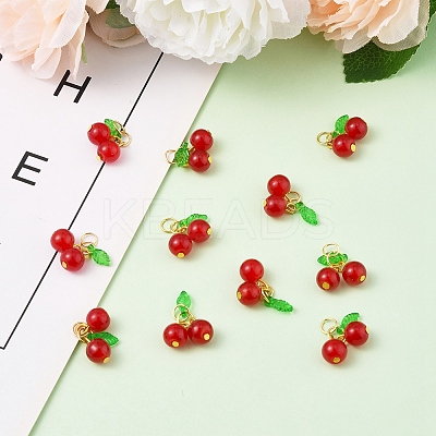 50Pcs Glass Pendants PALLOY-FS00037-1