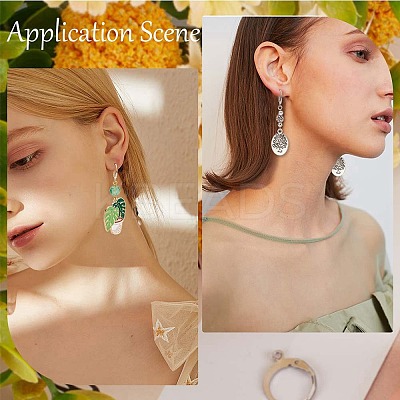 60Pcs 2 Color 304 Stainless Steel Leverback Earring Findings DIY-CN0002-52-1