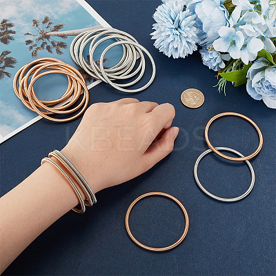 20Pcs 2 Colors Steel Wire Spring Stretch Bracelets Set BJEW-OC0001-18-1