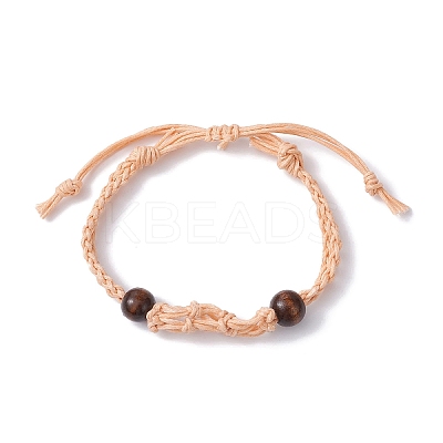 Adjustable Braided Waxed Cotton Macrame Pouch Bracelet Making BJEW-JB09698-03-1